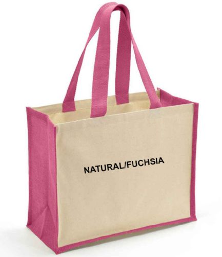Jute shopper with colour inserts